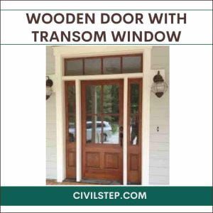 wooden door with transom window