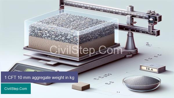 1 CFT 10 mm aggregate weight in kg