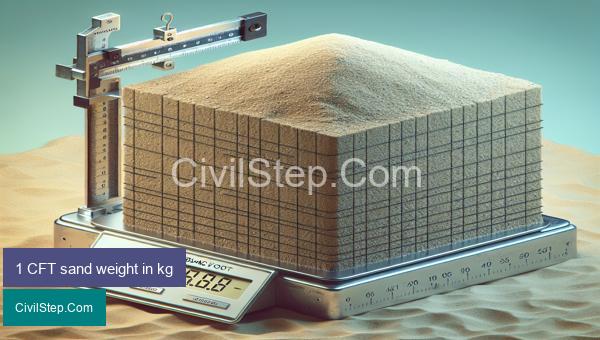 1 CFT sand weight in kg
