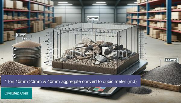 1 ton 10mm 20mm & 40mm aggregate convert to cubic meter (m3)