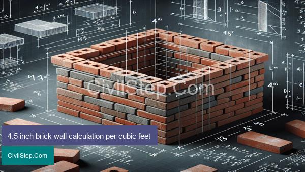 4.5 inch brick wall calculation per cubic feet