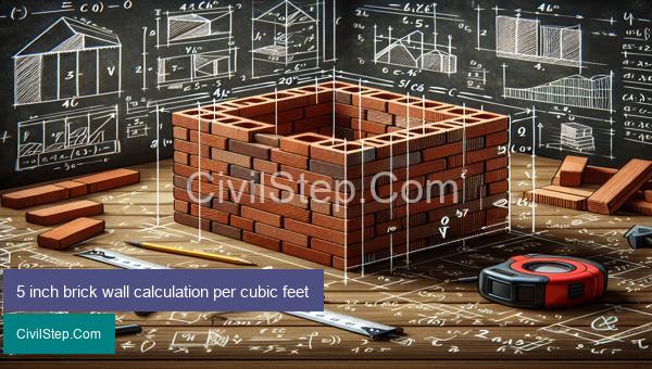 5 inch brick wall calculation per cubic feet