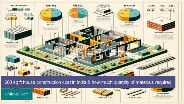 600 sq ft house construction cost in India & how much quantity of materials required
