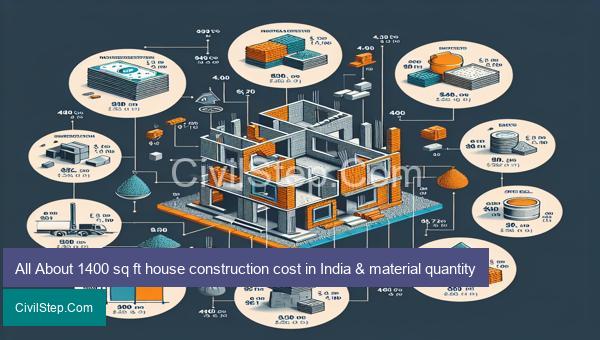 All About 1400 sq ft house construction cost in India & material quantity