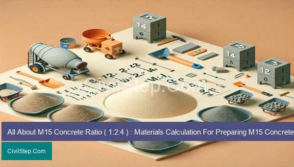 All About M15 Concrete Ratio ( 1:2:4 ) : Materials Calculation For Preparing M15 Concrete