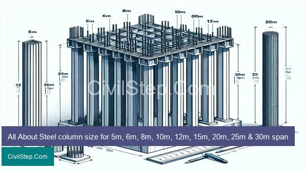 All About Steel column size for 5m, 6m, 8m, 10m, 12m, 15m, 20m, 25m & 30m span