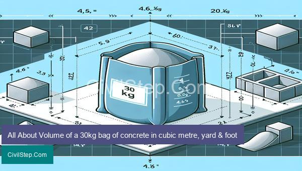 All About Volume of a 30kg bag of concrete in cubic metre, yard & foot
