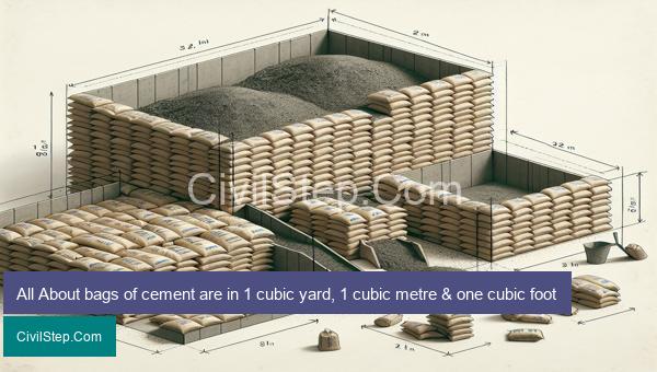 All About bags of cement are in 1 cubic yard, 1 cubic metre & one cubic foot