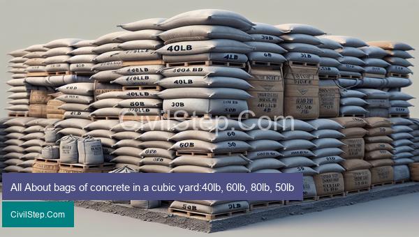 All About bags of concrete in a cubic yard:40lb, 60lb, 80lb, 50lb