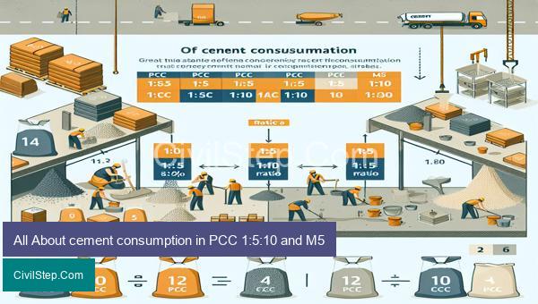All About cement consumption in PCC 1:5:10 and M5