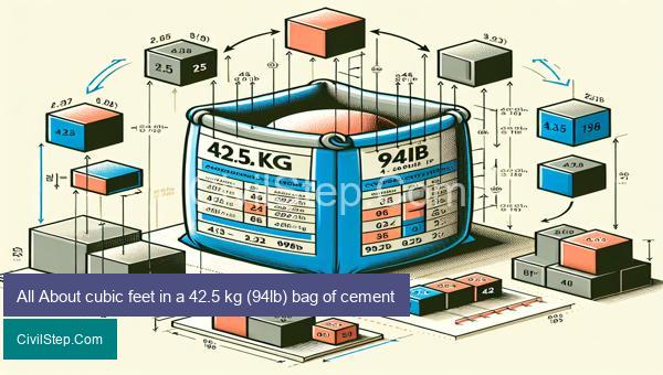 All About cubic feet in a 42.5 kg (94lb) bag of cement