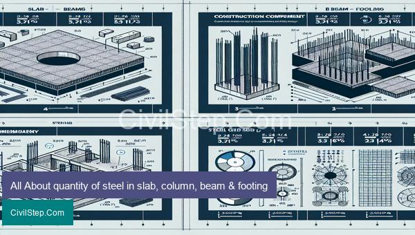 All About quantity of steel in slab, column, beam & footing