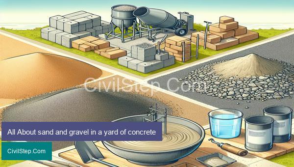 All About sand and gravel in a yard of concrete
