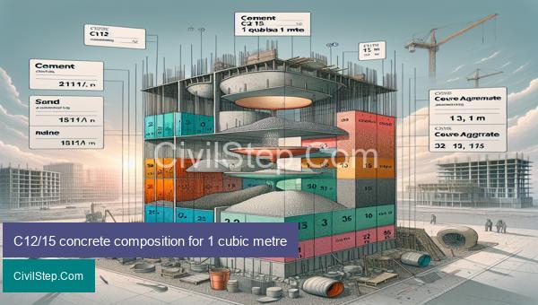 C12/15 concrete composition for 1 cubic metre