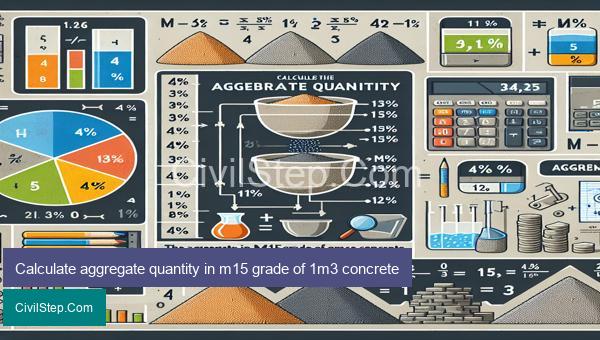 Calculate aggregate quantity in m15 grade of 1m3 concrete