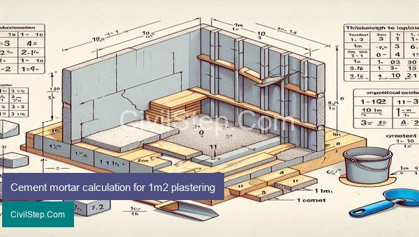 Cement mortar calculation for 1m2 plastering