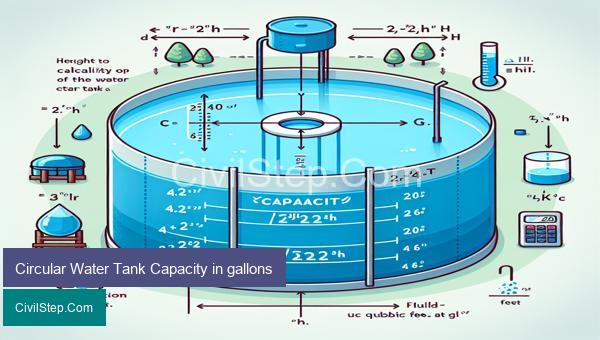 Circular Water Tank Capacity in gallons