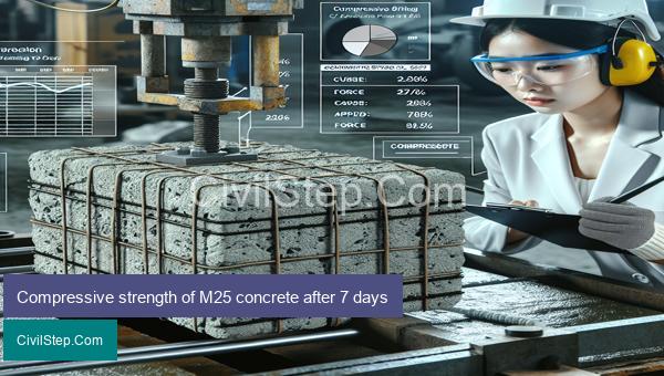 Compressive strength of M25 concrete after 7 days