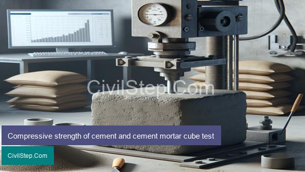 Compressive strength of cement and cement mortar cube test