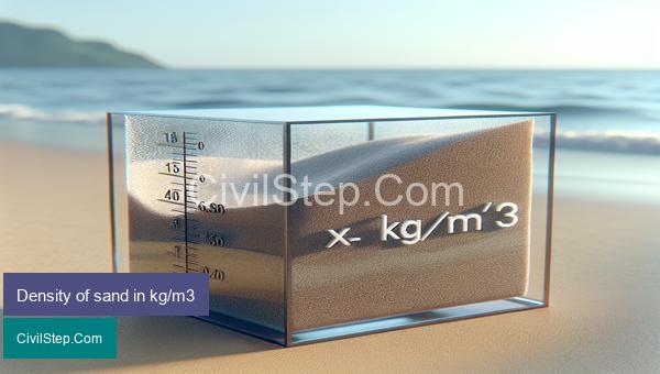 Density of sand in kg/m3