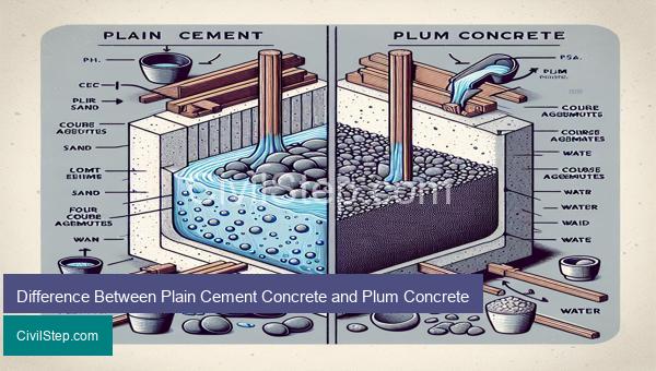 Difference Between Plain Cement Concrete and Plum Concrete