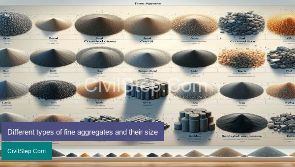 Different types of fine aggregates and their size