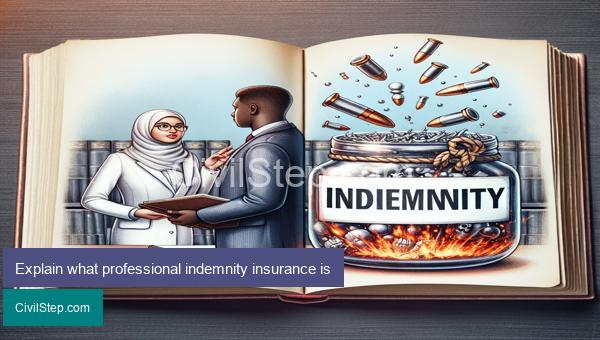 Explain what professional indemnity insurance is