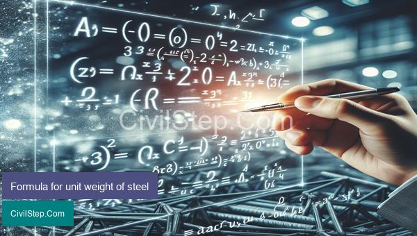 Formula for unit weight of steel