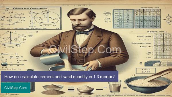 How do i calculate cement and sand quantity in 1:3 mortar?