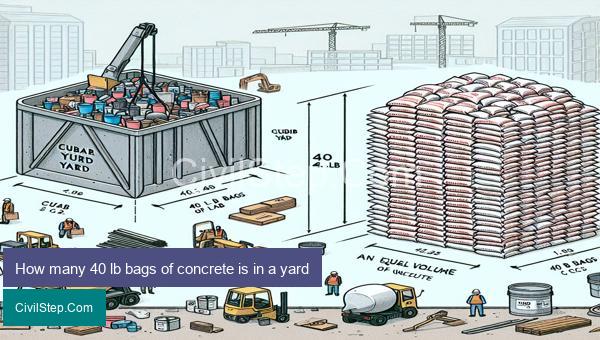 How many 40 lb bags of concrete is in a yard