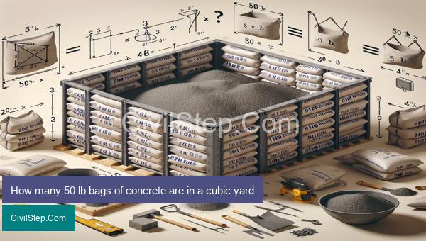 How many 50 lb bags of concrete are in a cubic yard