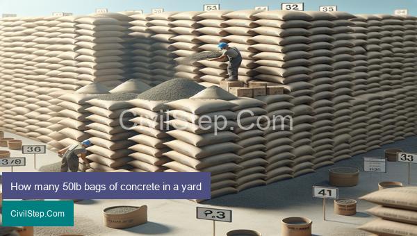 How many 50lb bags of concrete in a yard