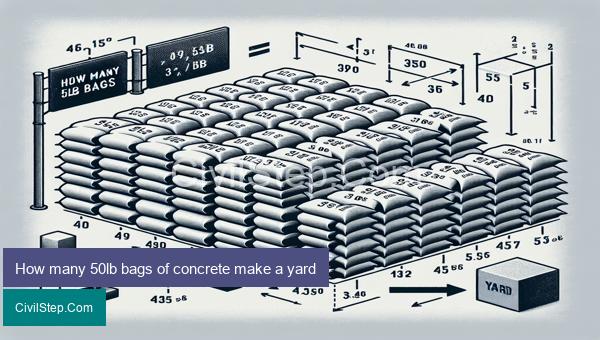 How many 50lb bags of concrete make a yard