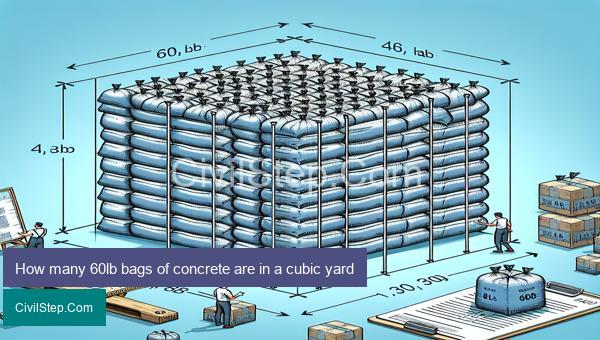 How many 60lb bags of concrete are in a cubic yard