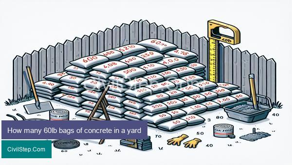 How many 60lb bags of concrete in a yard