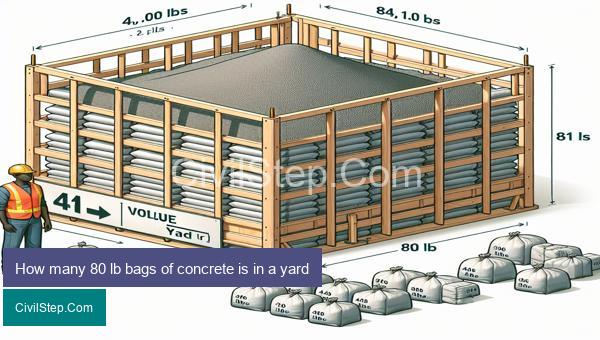 How many 80 lb bags of concrete is in a yard