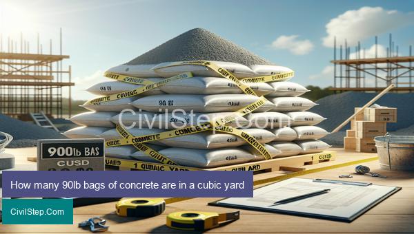 How many 90lb bags of concrete are in a cubic yard