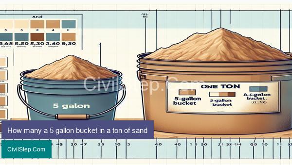 How many a 5 gallon bucket in a ton of sand