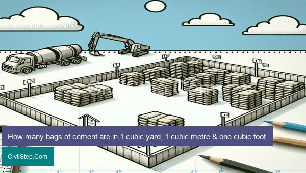 How many bags of cement are in 1 cubic yard, 1 cubic metre & one cubic foot