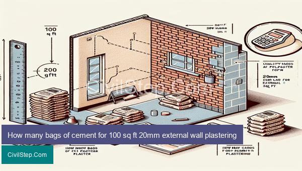How many bags of cement for 100 sq ft 20mm external wall plastering