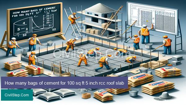 How many bags of cement for 100 sq ft 5 inch rcc roof slab