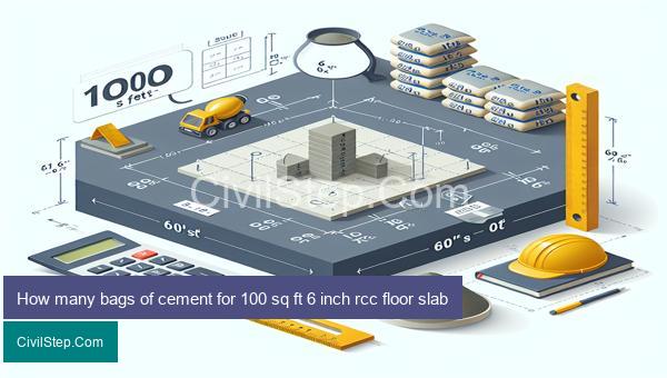 How many bags of cement for 100 sq ft 6 inch rcc floor slab