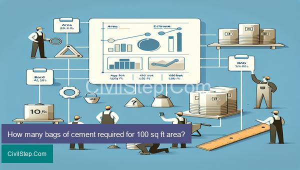 How many bags of cement required for 100 sq ft area?