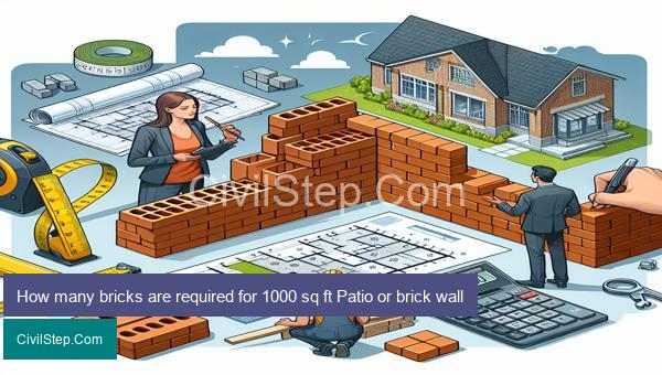 How many bricks are required for 1000 sq ft Patio or brick wall