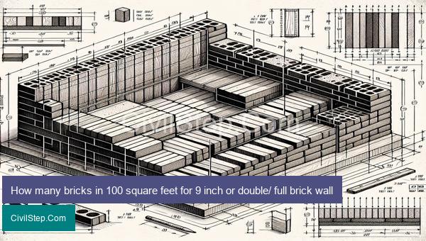 How many bricks in 100 square feet for 9 inch or double/ full brick wall