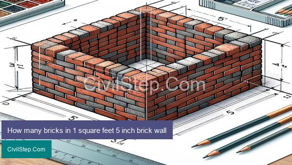 How many bricks in 1 square feet 5 inch brick wall