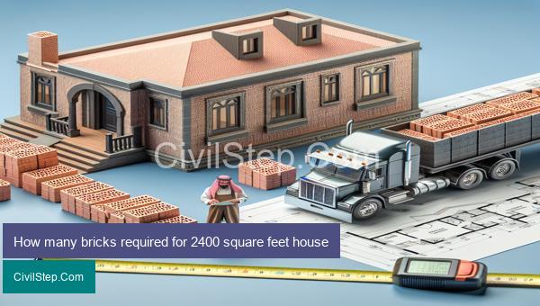 How many bricks required for 2400 square feet house