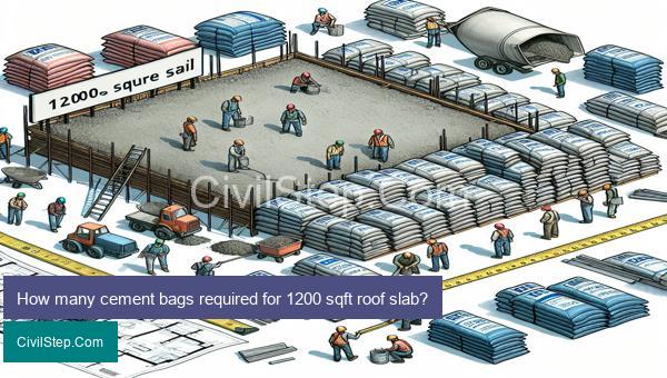How many cement bags required for 1200 sqft roof slab?