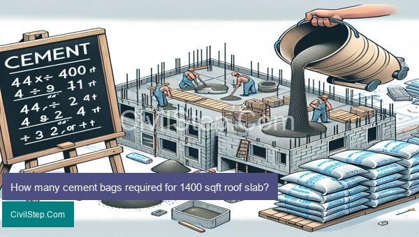 How many cement bags required for 1400 sqft roof slab?