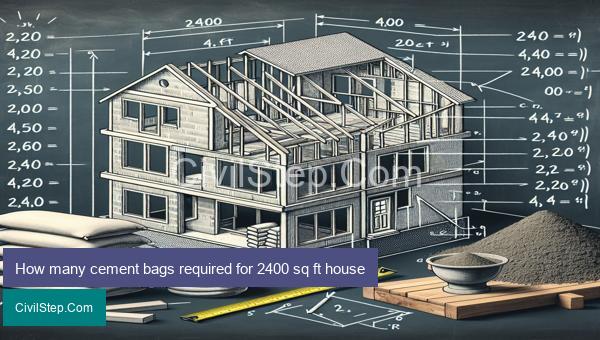 How many cement bags required for 2400 sq ft house